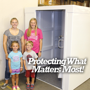 Our above ground safe rooms protect what matters most to you...your family.
